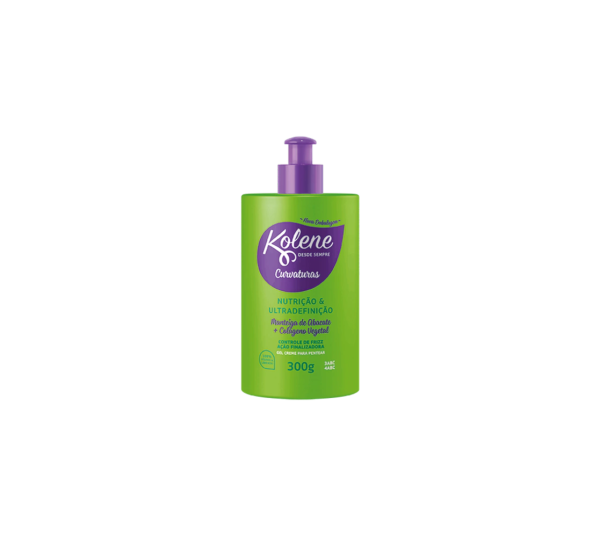 Kolene Curvaturas Vegan Leave-In Cream for Curly Hair 300g – Ultra Definition & Frizz Control for Curly and Coily Hair