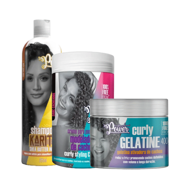 Soul Power Combo with Shea Butter Shampoo, Curl Cream and Curl Gel